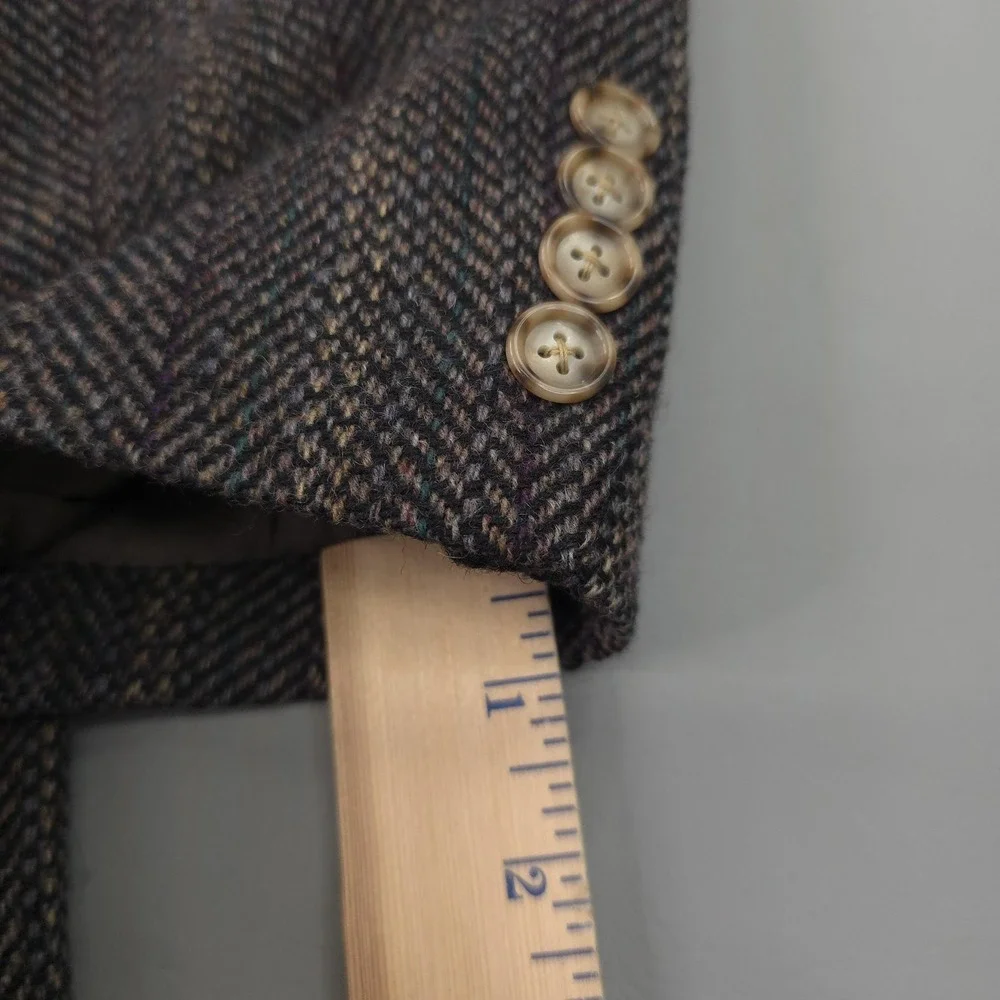 Vintage Palm Beach Blazer Mens 44L‎ Gray Herringbone Wool Tweed Sport Coat